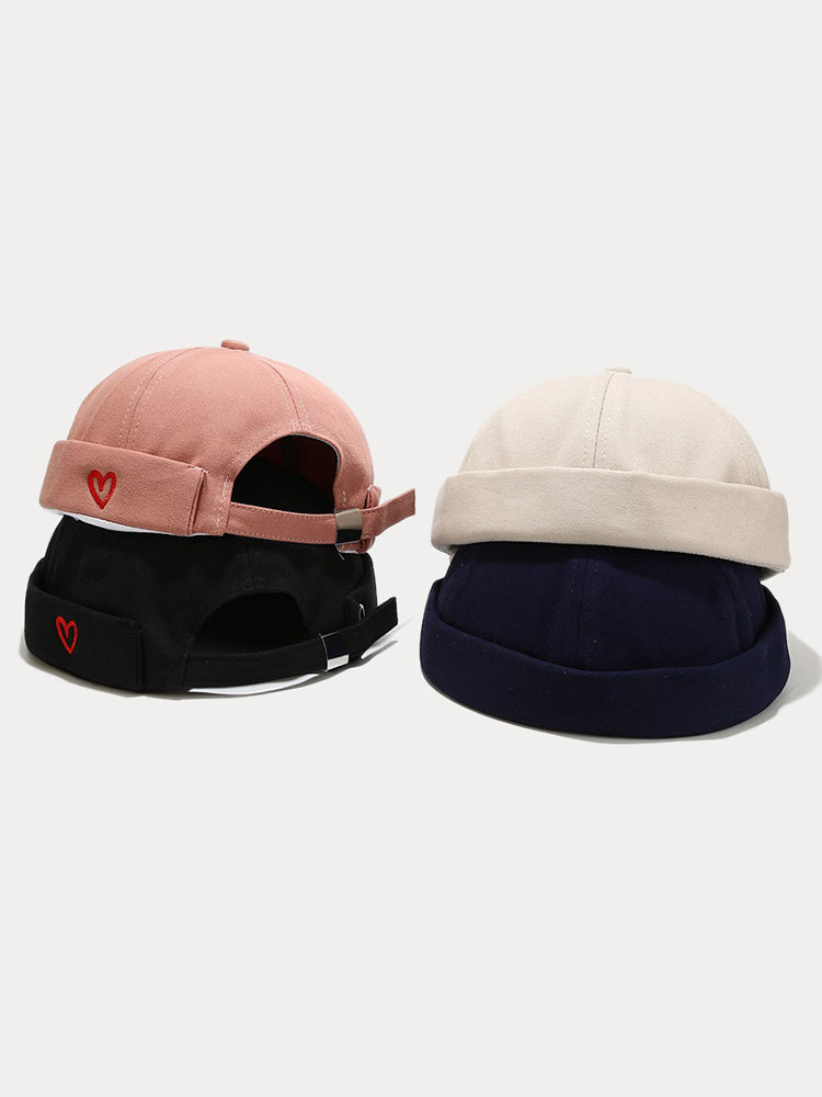Stylish Heart Embroidery Brimless Hat